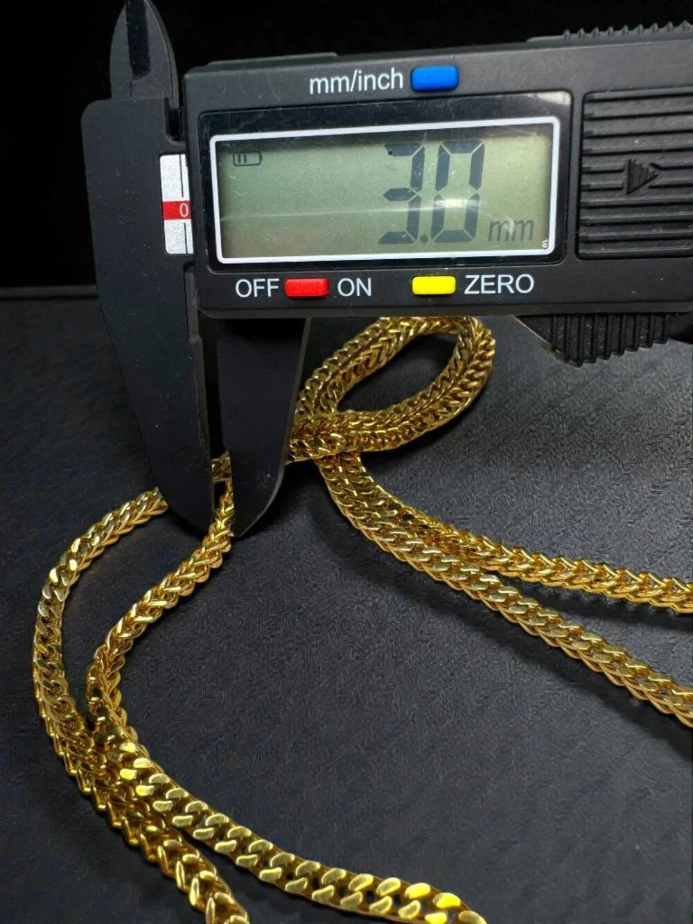 Gold Tone Stainless Steel Wheat Chain Necklace 30